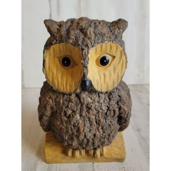 Owl tree bark texture animal figure home decor bird - Picture 3 of 7